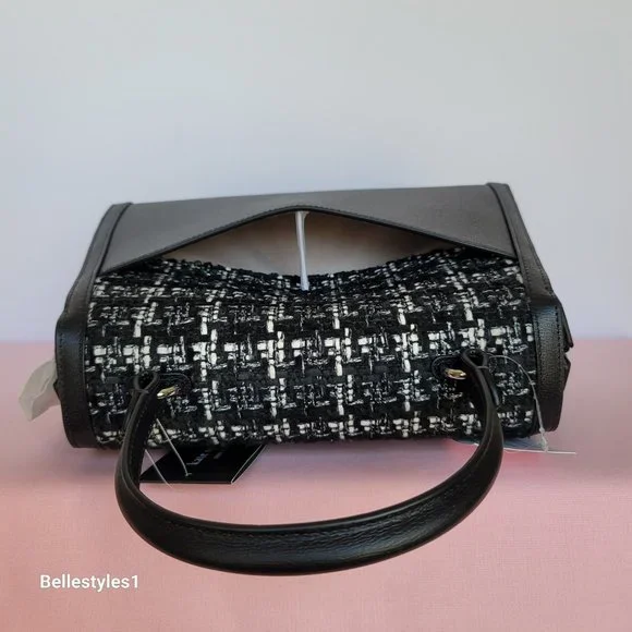 KATE SPADE Katy Tweed Medium Top Handle Bag-Black Multi - Picture 10 of 16